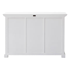 49" White Wood Three Drawer Sideboard with Two Doors