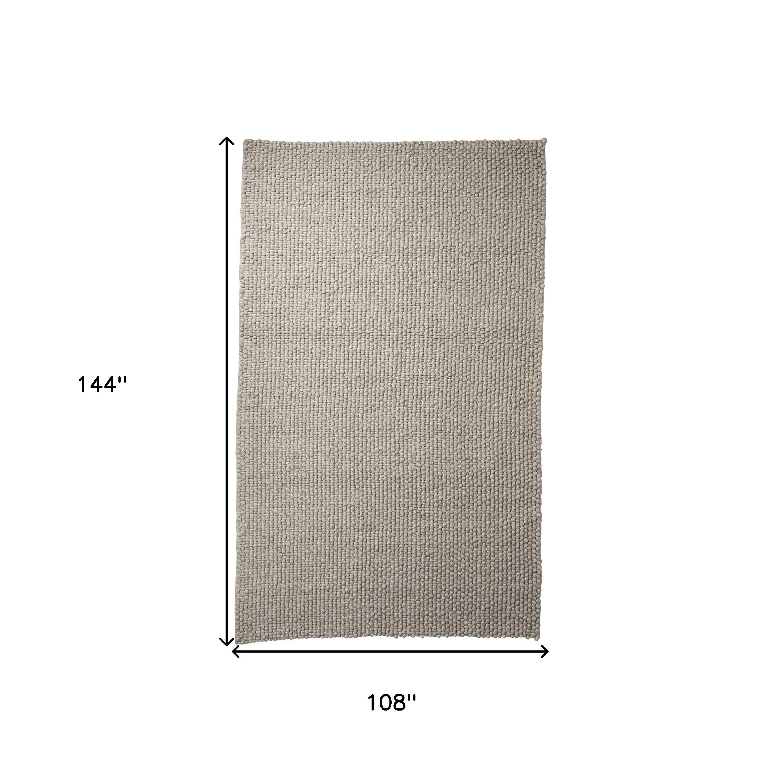 9' X 12' Beige Berber Hand Woven Area Rug-4