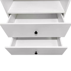 C1 Modular Wooden Closet Organizer System with 2 Drawers 3 Shelves Wall Mount Shelving for Walk in Closet Bedroom Organization Built in Clothes Storage White 23.62''W x 16.04''D x 31.49''H