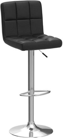 Counter Height Swivel Bar Stools PU Leather Padded with Back,Set of 2 Height Adjustable Counter Stool Barstools Dining Chair,Black-4