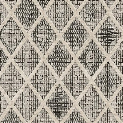 8' X 11' Cream And Charcoal Geometric Area Rug