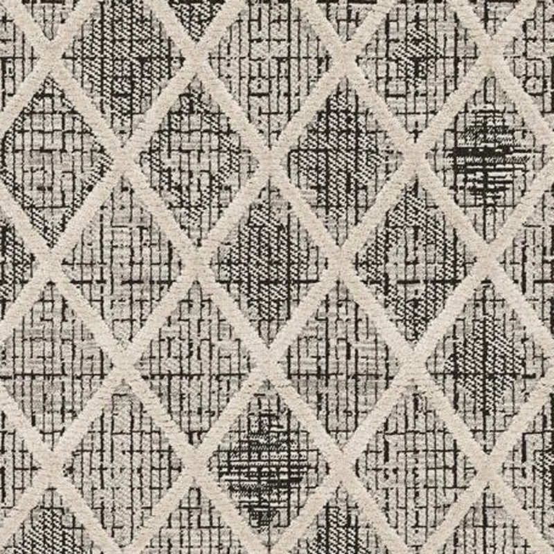8' X 11' Cream And Charcoal Geometric Area Rug