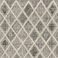 8' X 11' Cream And Charcoal Geometric Area Rug