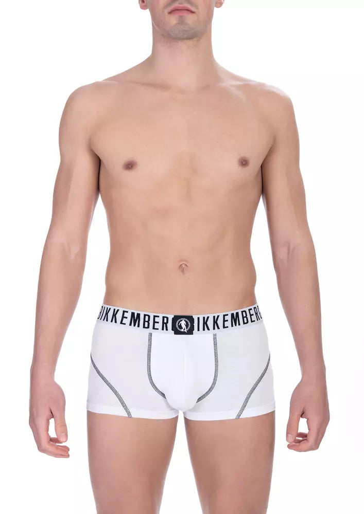 White Cotton Men's Trunk Underwear Bi-Pack
