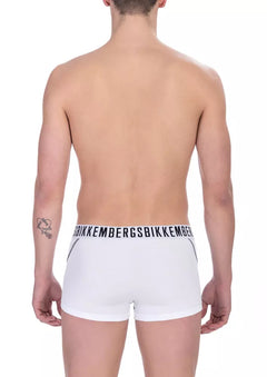 White Cotton Men's Trunk Underwear Bi-Pack