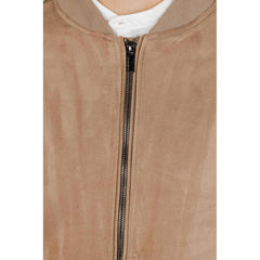 Brown Polyester Jackets & Coat