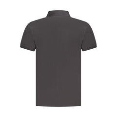 Black Cotton Men Polo Shirt