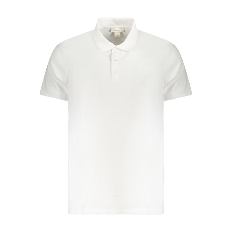 White Cotton Men Polo Shirt