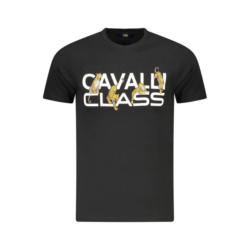 Black Cotton Men T-Shirt