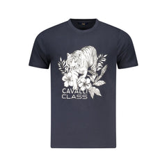 Blue Cotton Men T-Shirt