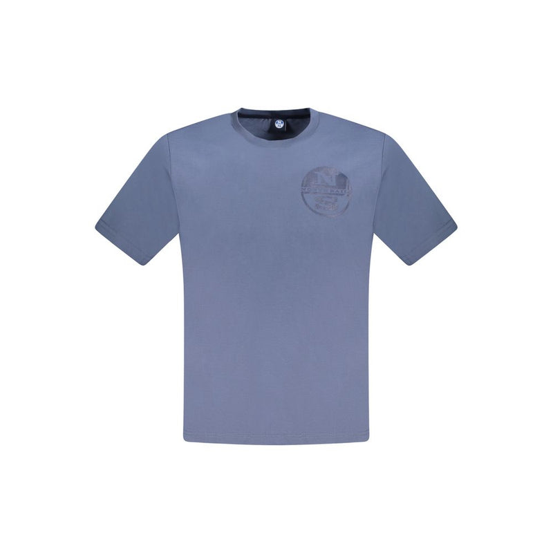 Blue Cotton Men T-Shirt