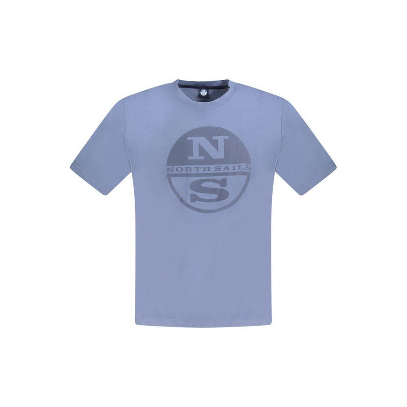 Blue Cotton Men T-Shirt