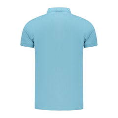 Light Blue Cotton Men Polo Shirt