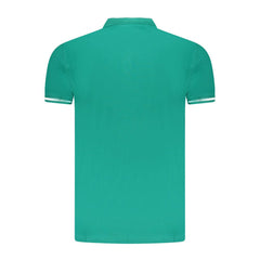 Green Cotton Men Polo Shirt