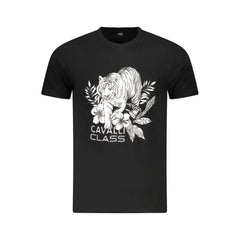 Black Cotton Men T-Shirt