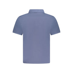 Blue Cotton Men Polo Shirt