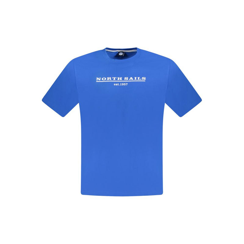 Blue Cotton Men T-Shirt