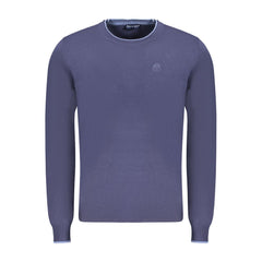 Blue Cotton Men Sweater