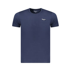 Blue Cotton Men T-Shirt