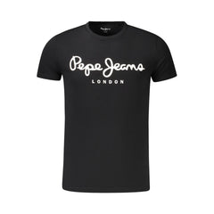 Black Cotton Men T-Shirt