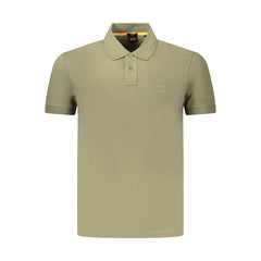 Green Cotton Men Polo Shirt