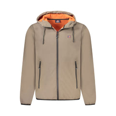 Brown Polyester Men Jacket