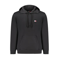 "Black Cotton Men Sweater with Central Pocket"