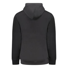 "Black Cotton Men Sweater with Central Pocket"
