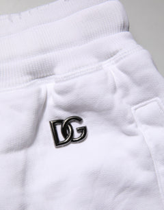 White Ripped Mid Waist Casual Bermuda Short
