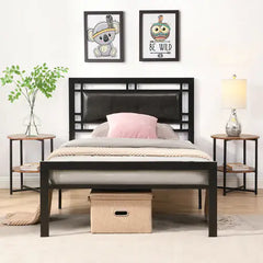 Twin Size Metal Bed Sturdy System Metal Bed Frame ,Modern Style And Comfort To Any Bedroom