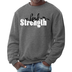 Mens Graphic Sweatshirt - the Lord is my Strength Print-6