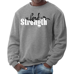 Mens Graphic Sweatshirt - the Lord is my Strength Print-7