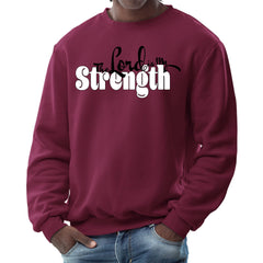 Mens Graphic Sweatshirt - the Lord is my Strength Print-3