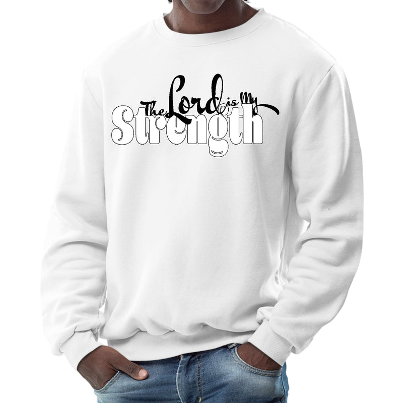 Mens Graphic Sweatshirt - the Lord is my Strength Print-0