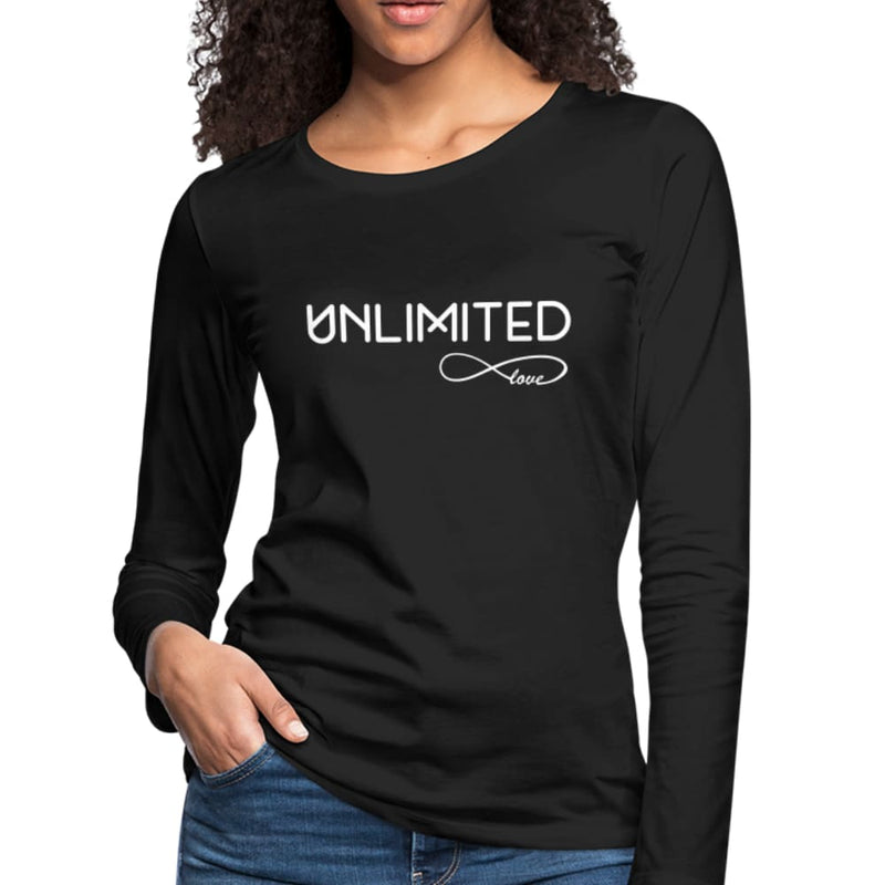 Womens Long Sleeve Graphic Tee - Unlimited Love Print-0
