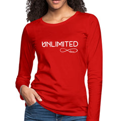 Womens Long Sleeve Graphic Tee - Unlimited Love Print-1