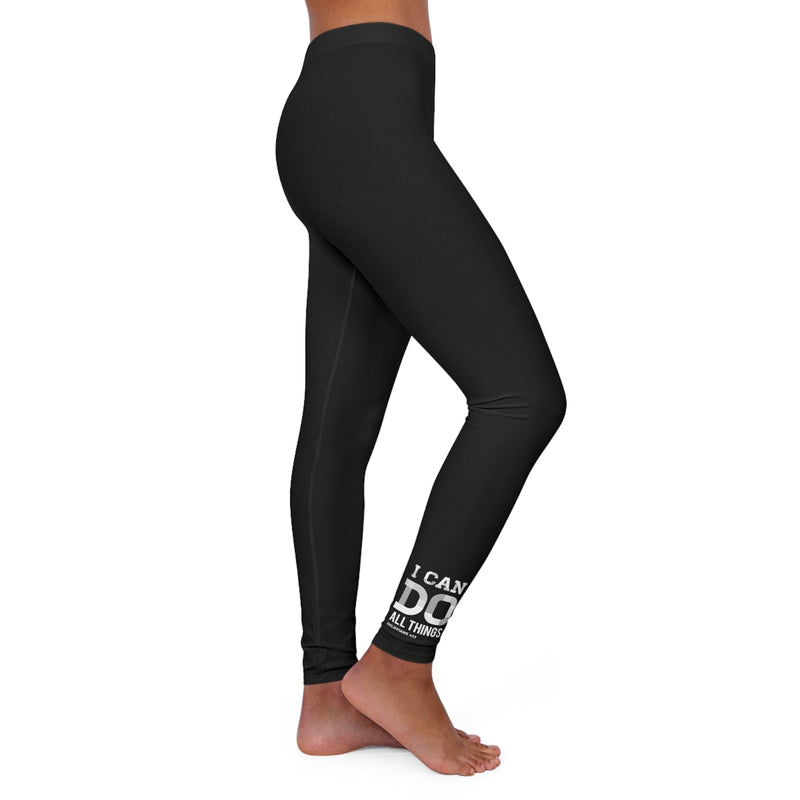 Womens Black Fitness Leggings i can do All Things Philippians 4:13-0