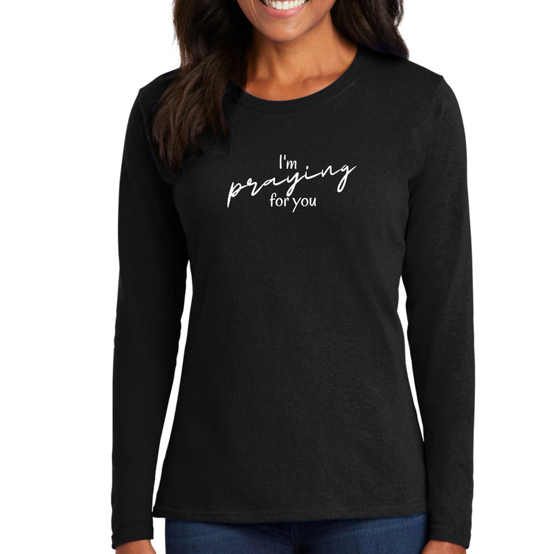 Womens Long Sleeve Graphic T-shirt - Say it Soul - I'm Praying-0