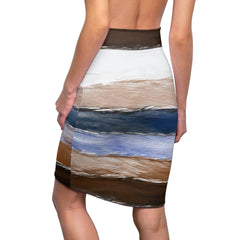 Womens Pencil Skirt - Rustic Hues Design-1